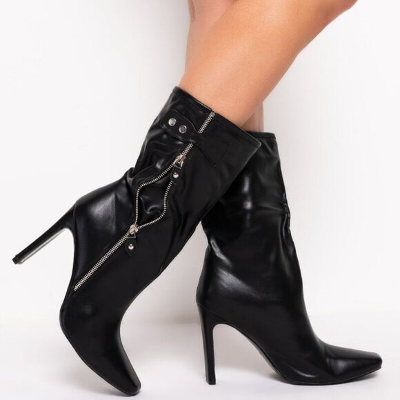 AZALEA WANG RECKLESS ROCKSTAR VIBES CHUNKY BOOTIE IN BLACK (BRAND NEW !!!! ) - Picture 1 of 7